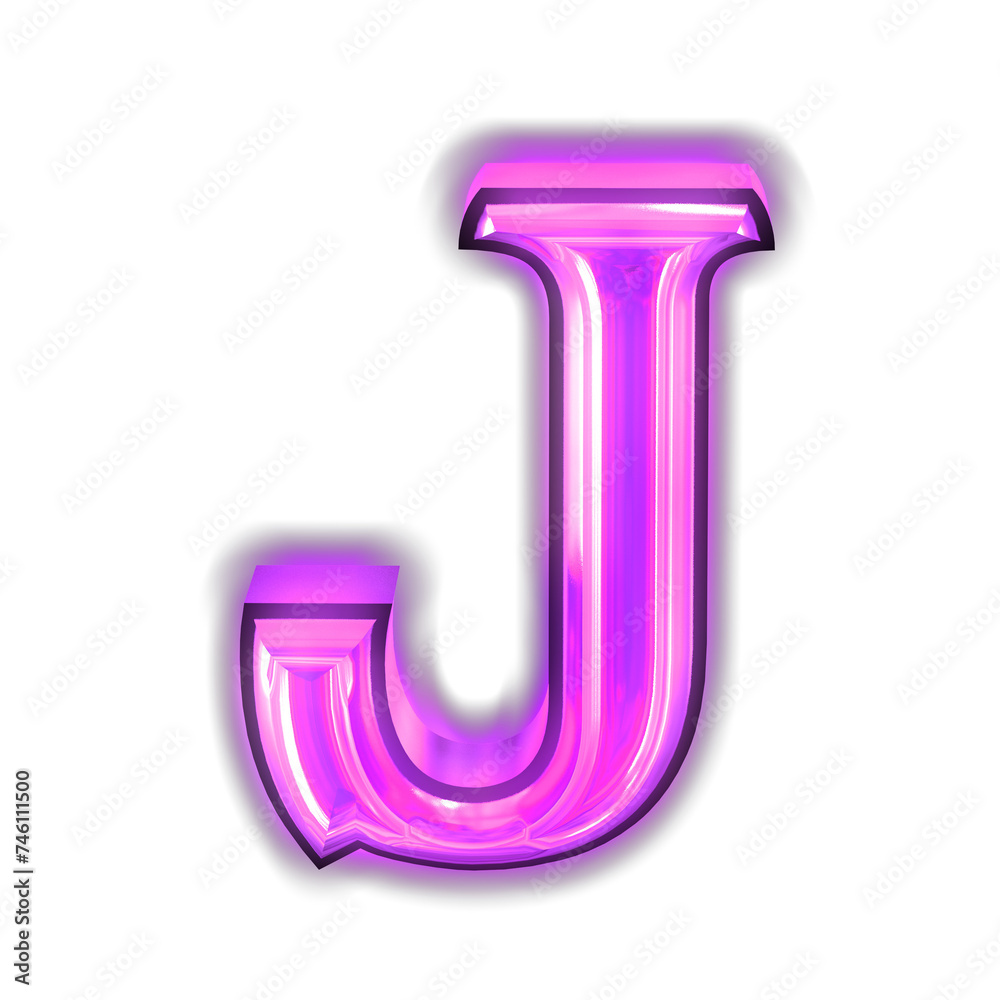 Glowing purple symbol. letter j Glowing purple symbol. letter j