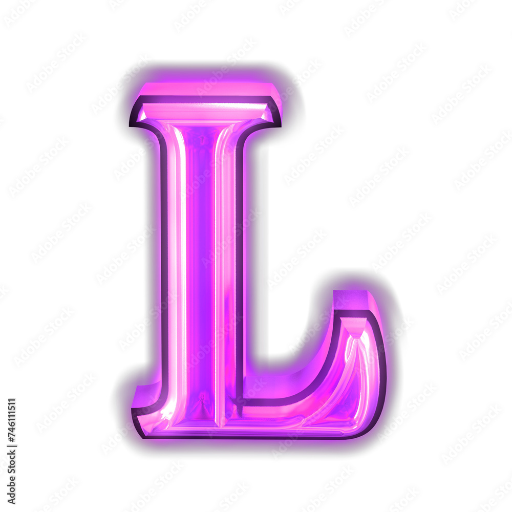 Glowing purple symbol. letter l Glowing purple symbol. letter l