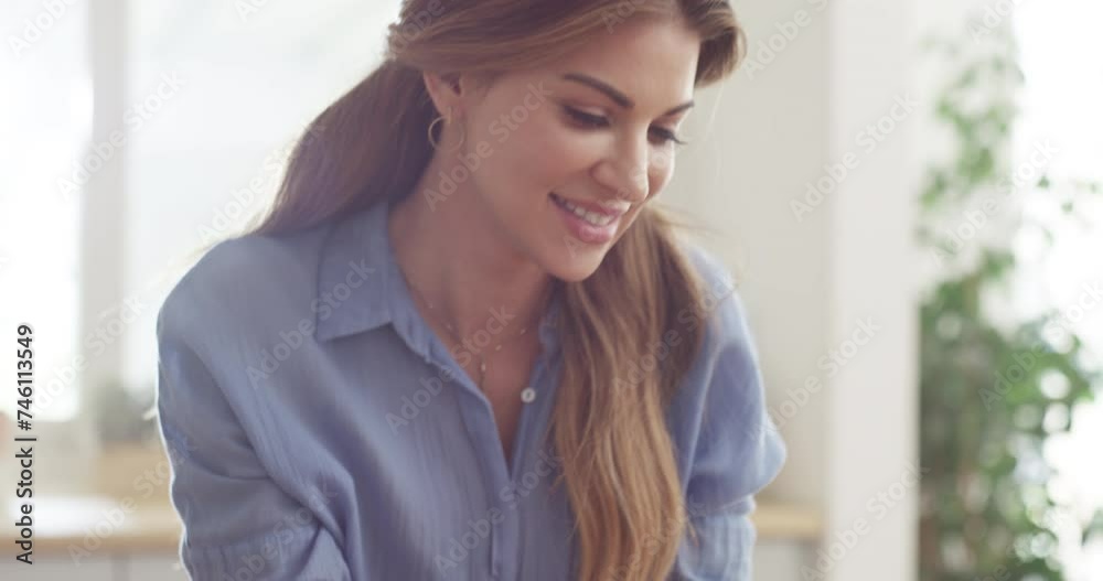 Woman, celebrate and credit card on tablet for online shopping sale, e commerce discount or cashback bonus at home. Excited person dance for web banking, registration success and digital technology