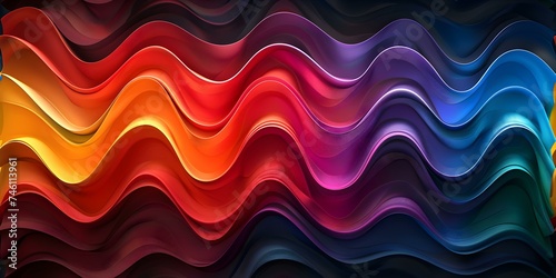 Rainbow spectrum waves smoothly transitioning from one color to the next seamless background. Concept Rainbow, Spectrum, Color Transition, Seamless, Background