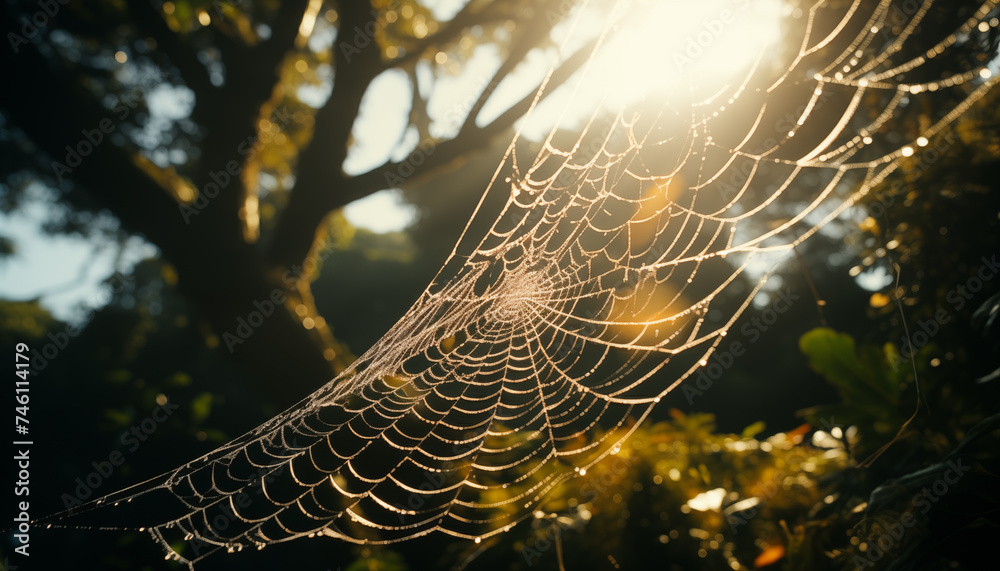 spider web in sunlight. 