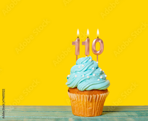 Birthday Cake With Candle Number 110