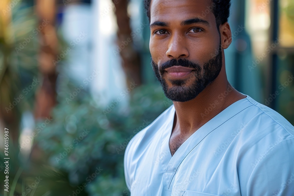 A portrait of a healthcare professional, confidently looking at the camera with a soft background A portrait of a healthcare professional, confidently looking at the camera with a soft background