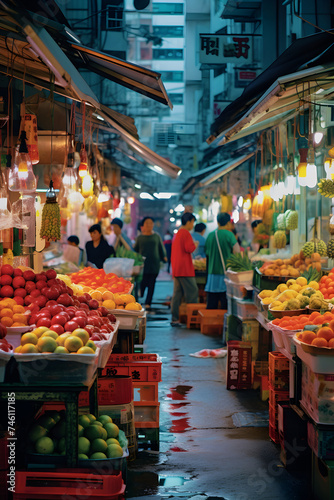 Bustling Vibrancy: A Snapshot of the Dynamic Local Markets in Hong Kong © Seth