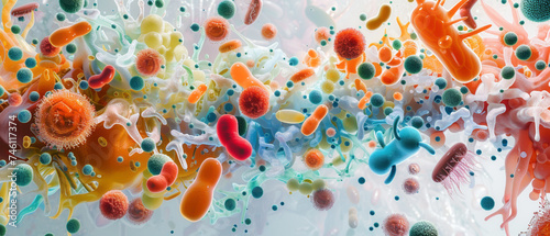 Delve into the intricate ecosystem of the gut flora, a bustling community of microorganisms thriving within the digestive tract, orchestrating a symphony of biochemical interactions crucial for health photo