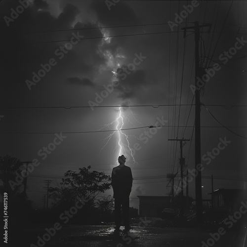In the heart of a storm, a documentary photographer uses the bolt as a metaphor for sudden enlightenment, revealing truths through the lens photo