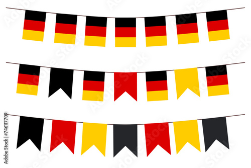 Germany flag bunting set isolated on white background for decoration vector illustration.