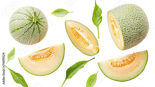 cantaloupe  melon isolated on transparent background photo
