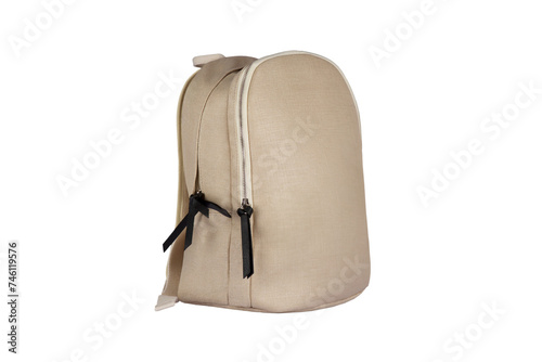 canvas backpack isolated on white background
