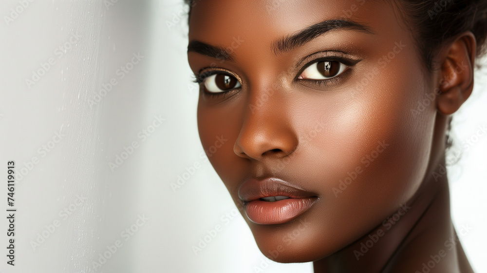Naklejka premium Portrait of beautiful black woman isolated on white