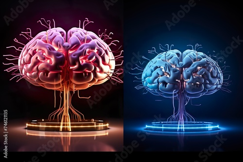 Brain of an artificial intelligence; abstract concept
