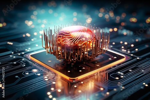 Brain of an artificial intelligence; abstract concept
