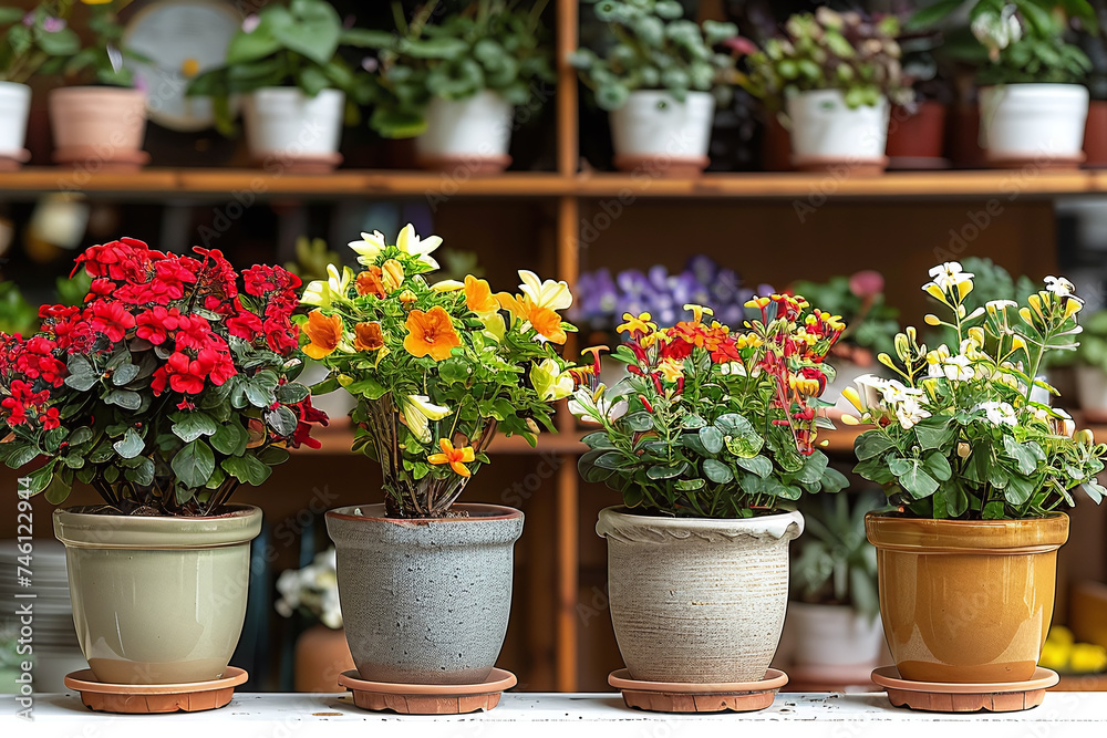 flowers in pots