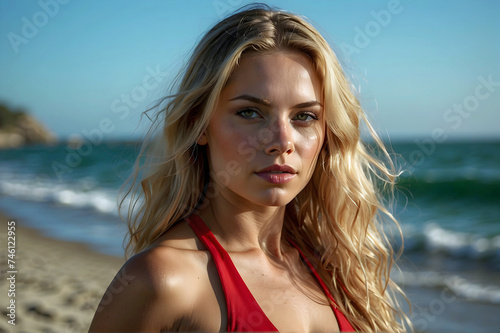 Beautiful Blonde Enjoying the Beach on a Sunny Day © William Harding