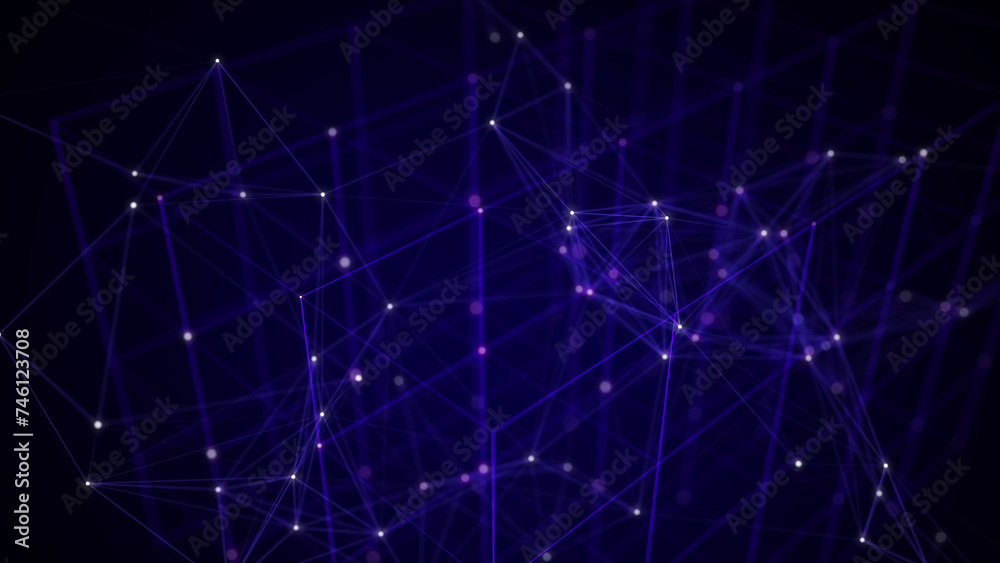 Abstract wireframe cube. Network connection structure. Digital blockchain concept. Futuristic blue background with dots and lines. 3D rendering. Abstract wireframe cube. Network connection structure. Digital blockchain concept. Futuristic blue background with dots and lines. 3D rendering.