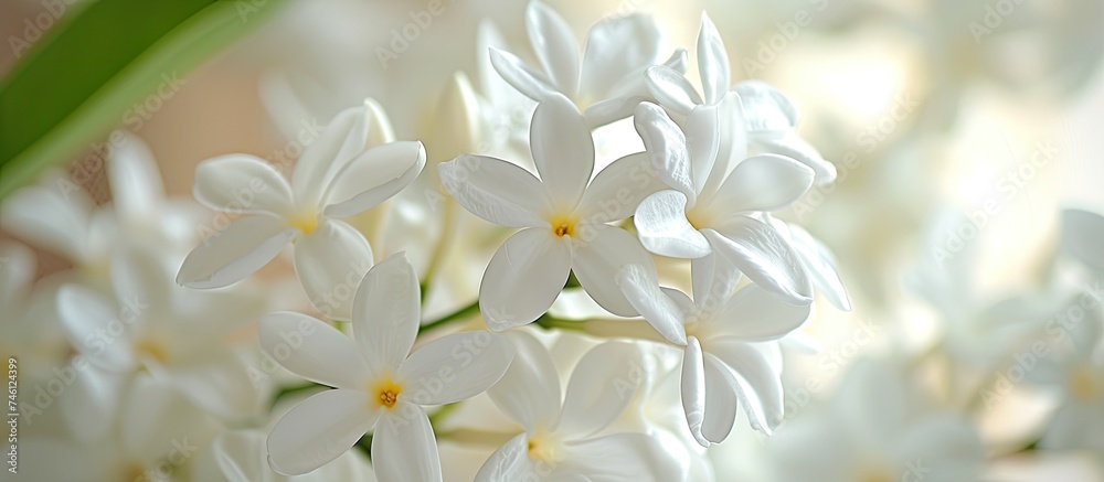A bunch of white flowers elegantly arranged in a vase, creating a captivating and beautiful indoor display. A bunch of white flowers elegantly arranged in a vase, creating a captivating and beautiful indoor display.