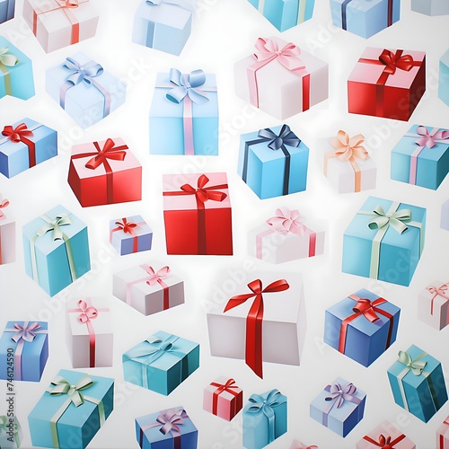 Plain pattern of gift wrapping paper with gifts