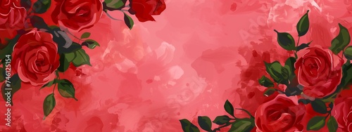 Roses background. Red roses background or wallpaper. Valentines concept. Romance and love