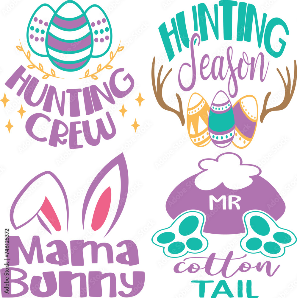 Happy Easter Bundle design, Christian Easter bunny Bundle, Retro Easter Cut Files Cricut, Good for Happy Easter tshirt design