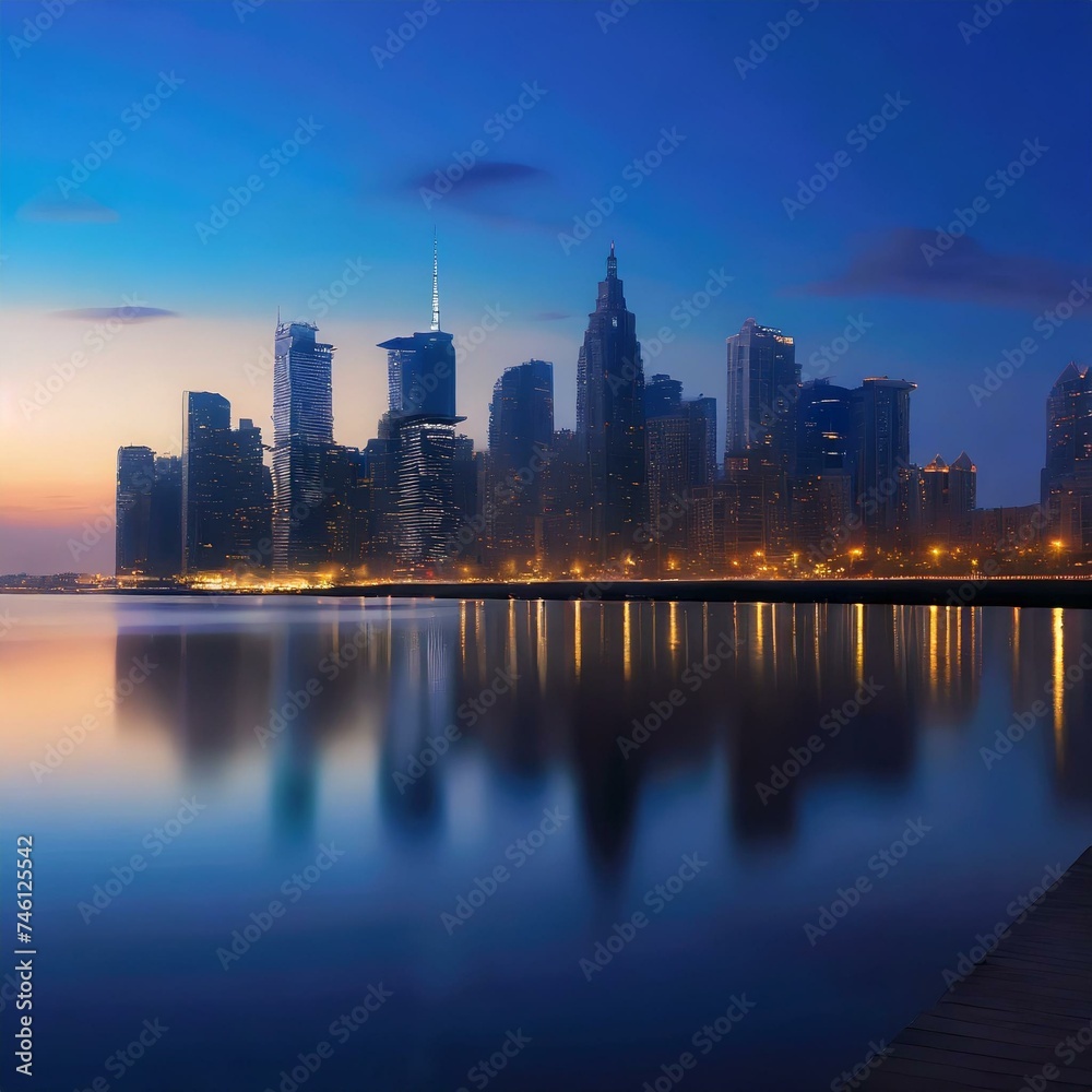 Fototapeta premium CityScape At sunset 