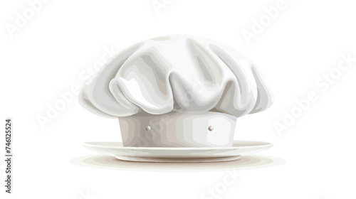 White chef hat icon. Restaurant menu uniform and foo