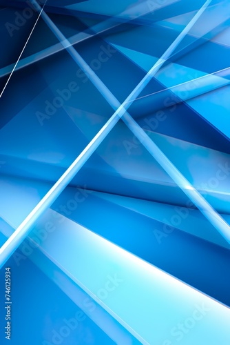 wallpaper; minimalistic background design; reflecting diagonals and futuristic triangular shapes of blue color