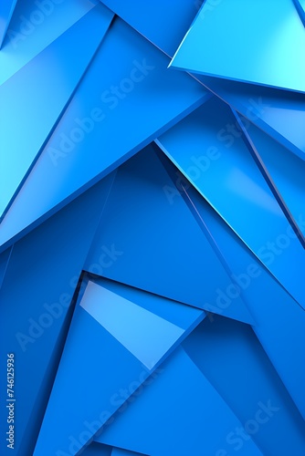 wallpaper; minimalistic background design; reflecting diagonals and futuristic triangular shapes of blue color