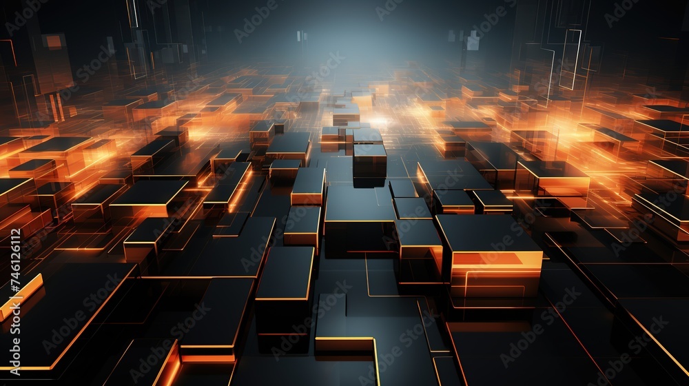 3D Abstract Modern Technology Background 3D Abstract Modern Technology Background