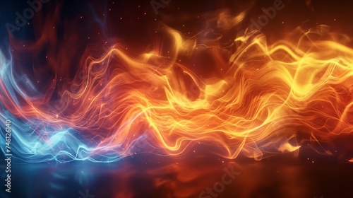 Abstract background of intertwining warm and cool energy waves with a dynamic flow © bluebeat76