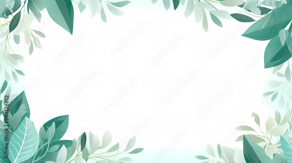 Naklejka premium Hand painted light leaves decorative background