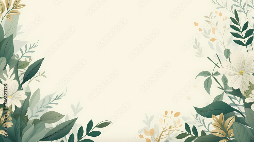Hand painted light leaves decorative background Hand painted light leaves decorative background