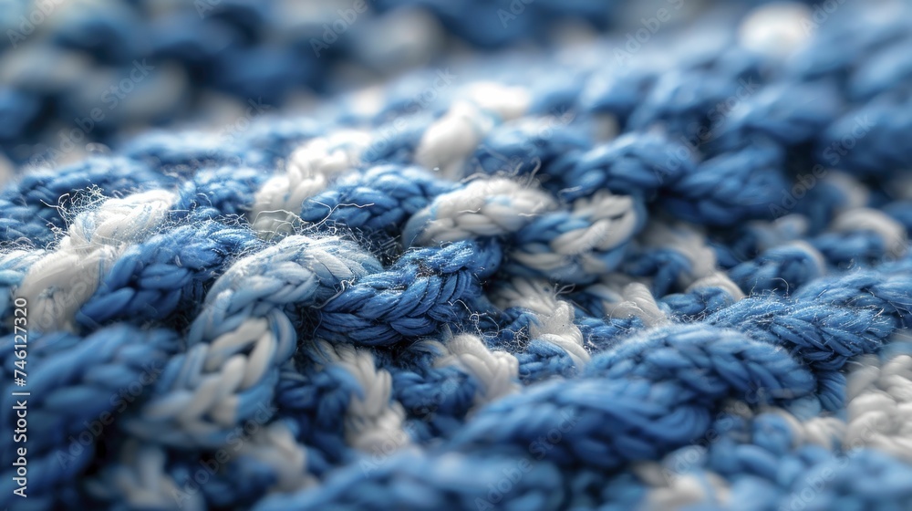 Close-up aerial view of a knitted wool texture in a playful, speckled pattern, combining comfort with whimsical style.