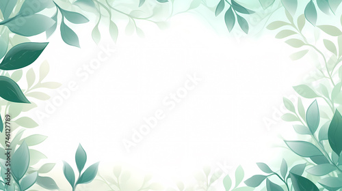 Green leaves in watercolor background © ma