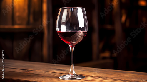 A glass of red wine on the table  commercial shot