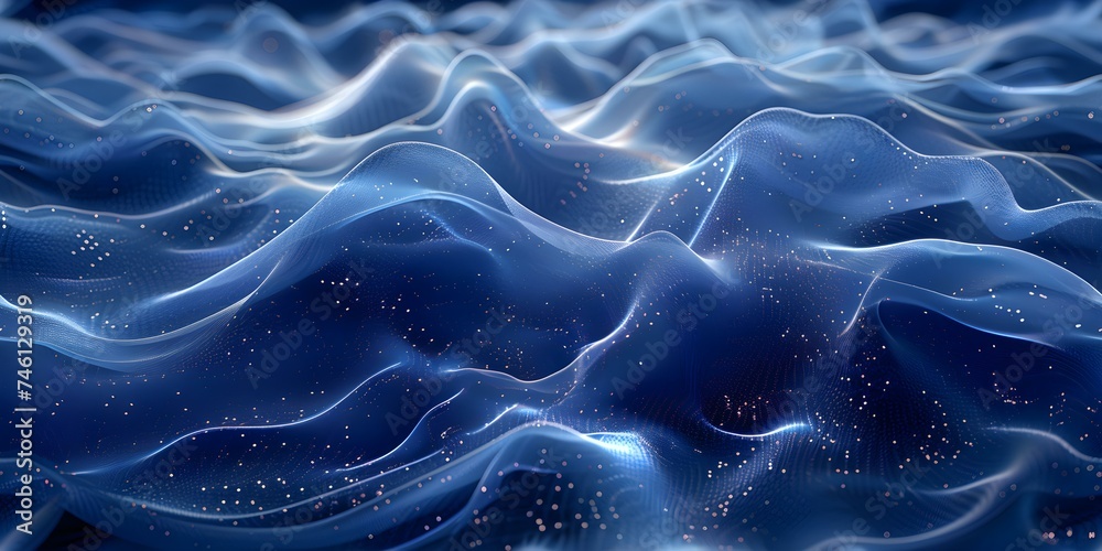Futuristic data technology concept with a blue wave pattern on dark seamless background. Concept Data Technology, Futuristic Concept, Blue Wave Pattern, Dark Background, Seamless Design Futuristic data technology concept with a blue wave pattern on dark seamless background. Concept Data Technology, Futuristic Concept, Blue Wave Pattern, Dark Background, Seamless Design