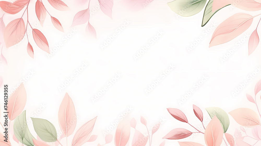 Green leaves in watercolor background Green leaves in watercolor background