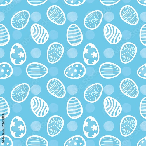 Cartoon Easter eggs seamless polka dots pattern for fabrics and linens and kids clothes print and spring accessories
