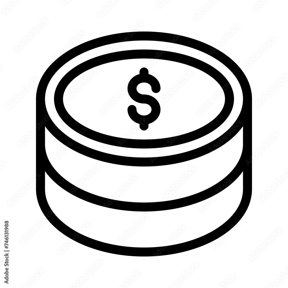 This is the Database icon from the Finance icon collection with an Outline style This is the Database icon from the Finance icon collection with an Outline style