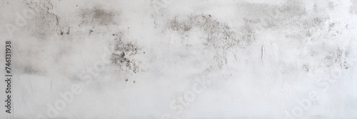 White cement concrete grunge textured floor background. Light gray wall with cracks. Old vintage wide backdrop for design banner © Konstantin