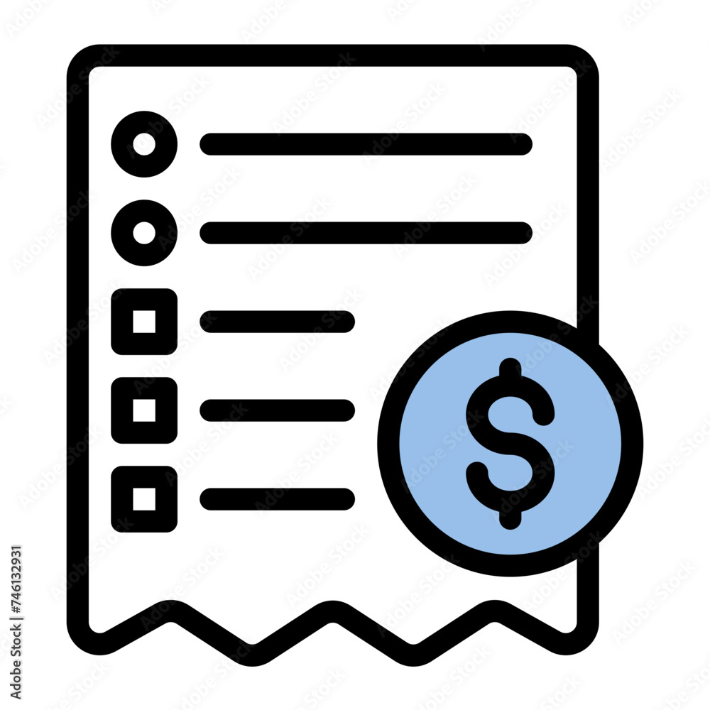 This is the Document icon from the Finance icon collection with an Color Lineal style This is the Document icon from the Finance icon collection with an Color Lineal style