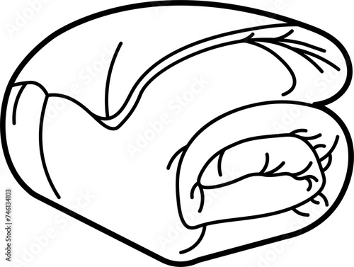 Blanket Outline Vector Illustration