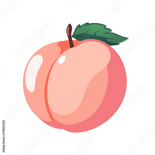 Icon illustration of a peach, isolated on transparent background