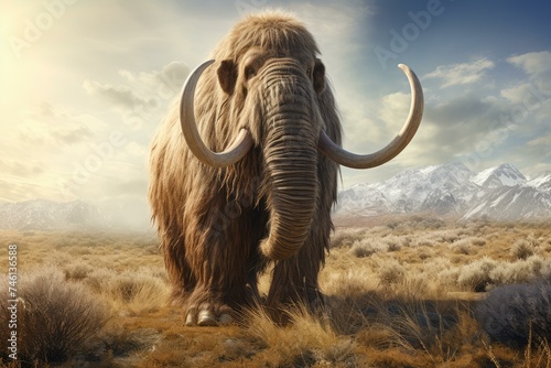 Ancient Prehistoric mammoth person. Ancient nature animal. Generate Ai