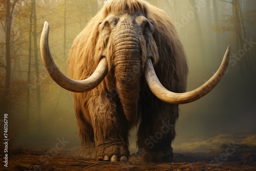 Ancient Prehistoric mammoth old. Nature animal. Generate Ai