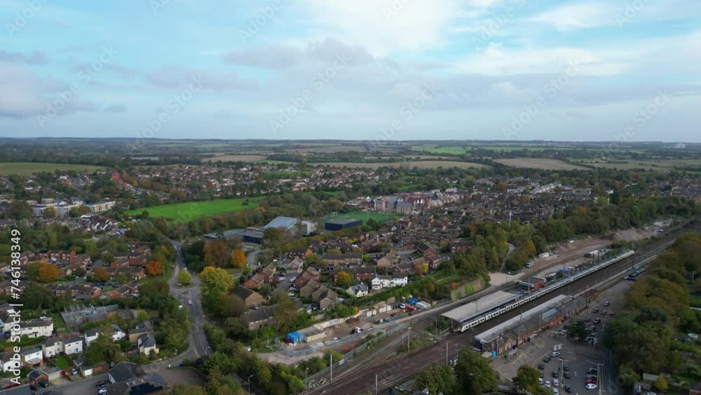 High Angle View of Hitchin City of England Great Britain High Angle View of Hitchin City of England Great Britain