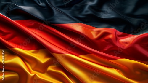 Vibrant German Flag Waving Elegantly with Satin Texture