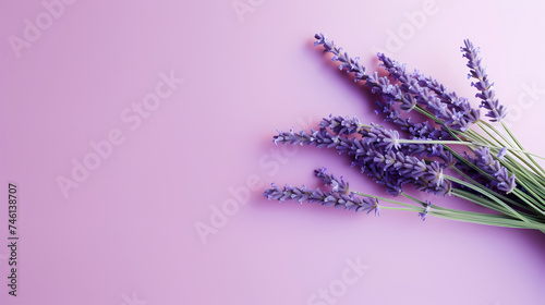 A field of lavender flowers with a blurry sky in the background