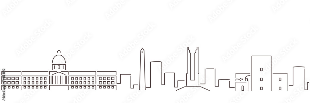 Santo Domingo Dark Line Simple Minimalist Skyline With White Background Santo Domingo Dark Line Simple Minimalist Skyline With White Background