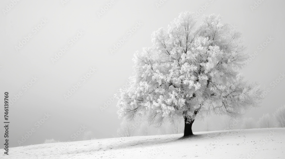 Fototapeta premium white tree in snow