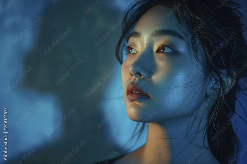 Oriental Delicacy: Portrait of the Face of a Young Japanese Woman Oriental Delicacy: Portrait of the Face of a Young Japanese Woman